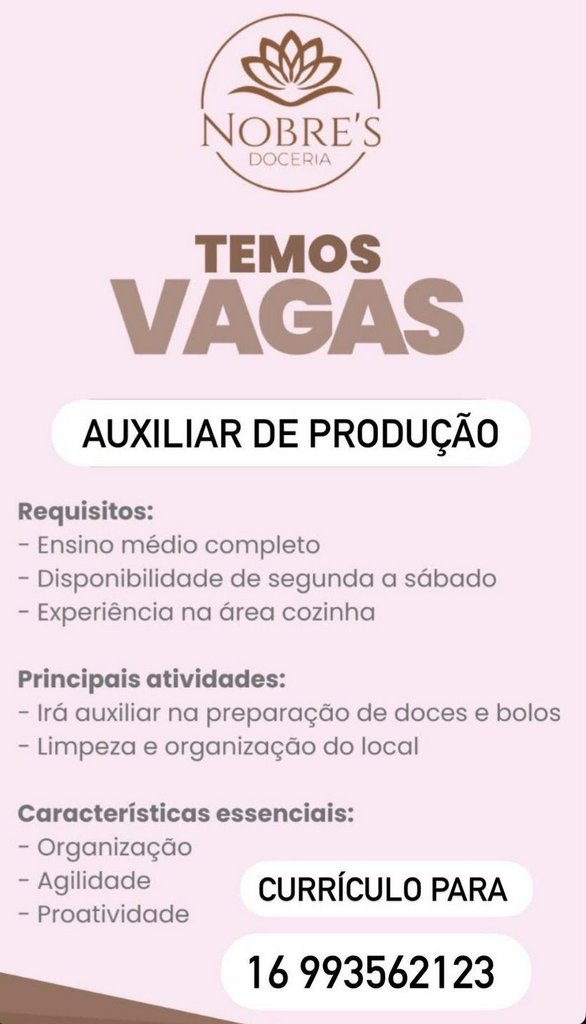 Contrata-se Auxiliar de Produção