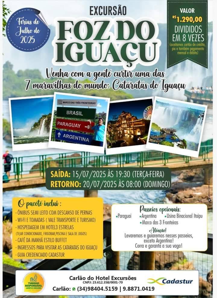 EXCURSÃO FOZ DO IGUAÇU - PR