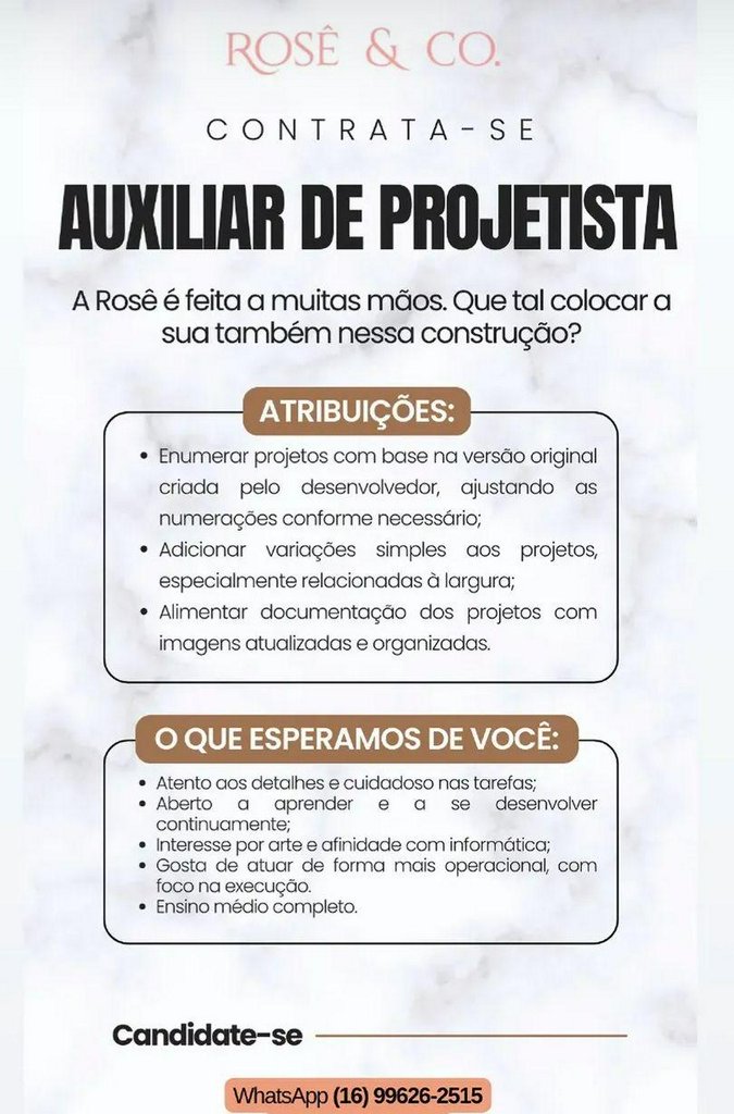 Contrata-se Auxiliar Projetista 