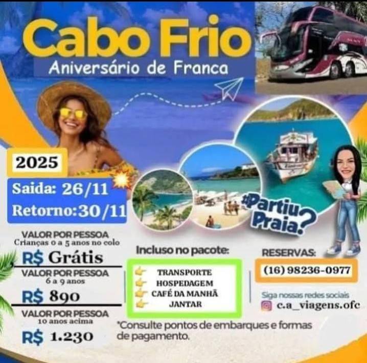 Venha para CABO FRIO !! 2 datas disponíveis 