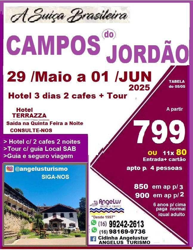 Excursão para a Suíça Brasileira - Campos de Jordão!!