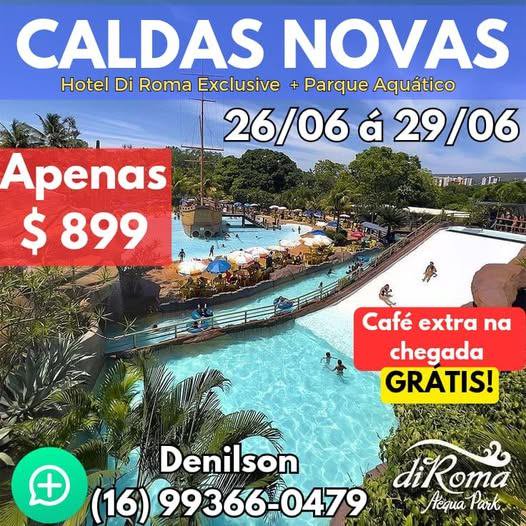 Partiu Caldas Novas! Não perca essa excursão.