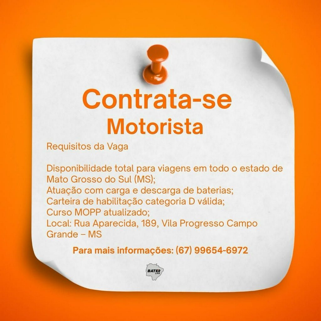 CONTRATA-SE MOTORISTA