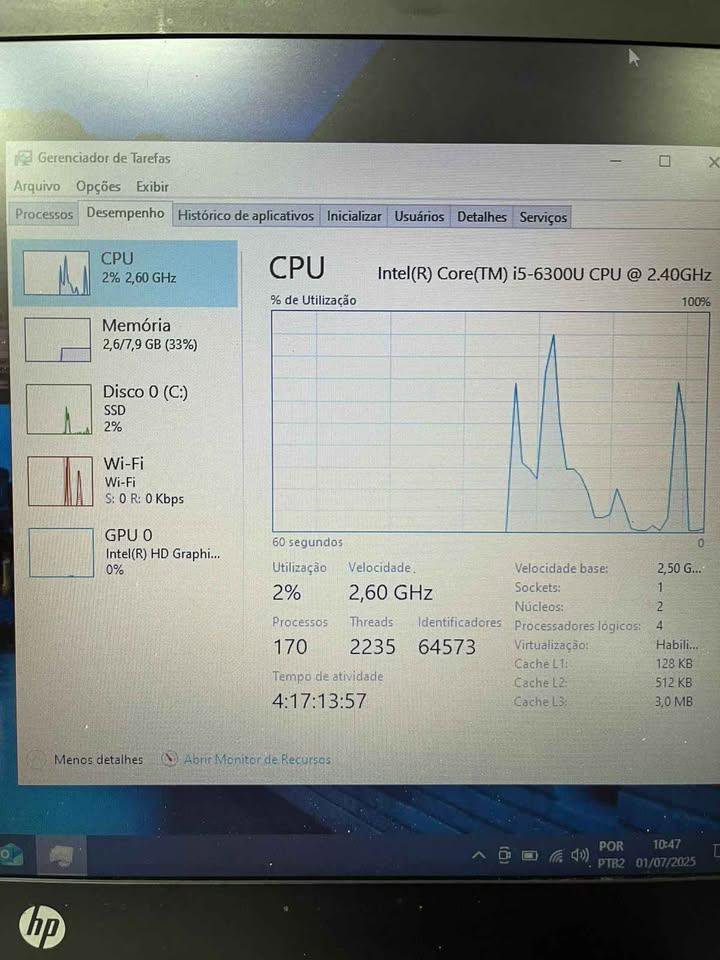Notebook HP i5 6ª Geração — Rápido e pronto pra uso! - Imagem 4