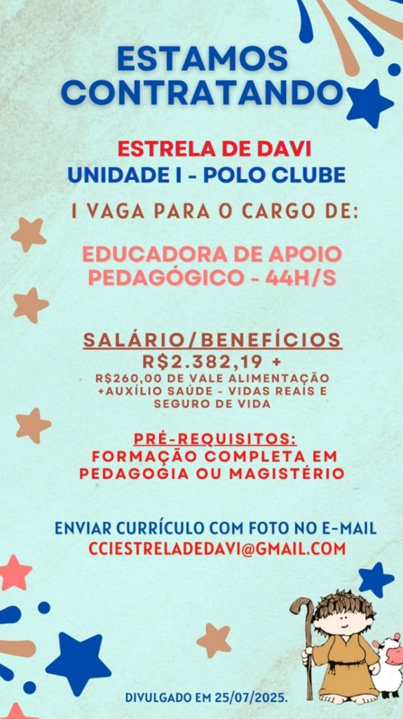 CCI Estrela de Davi - Contrata! 
