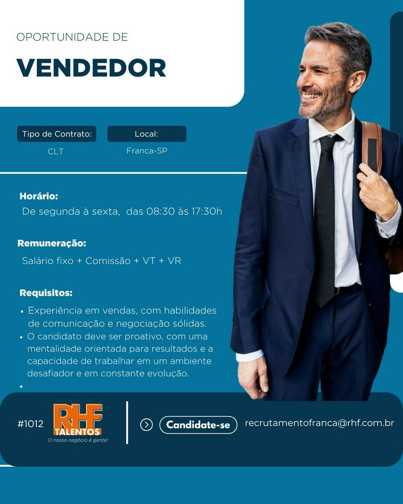 Contrata-se Vendedor